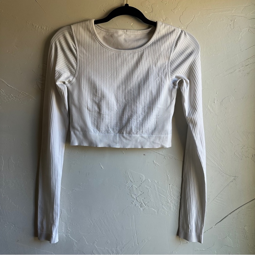 lululemon athletica White Ribbed Crop Top